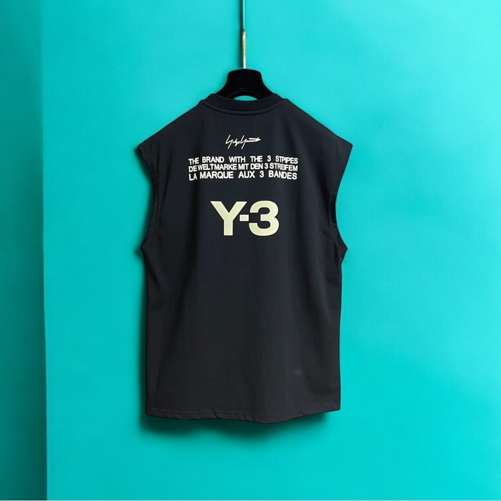 Y-3 Dark Vest with Prominent White Text